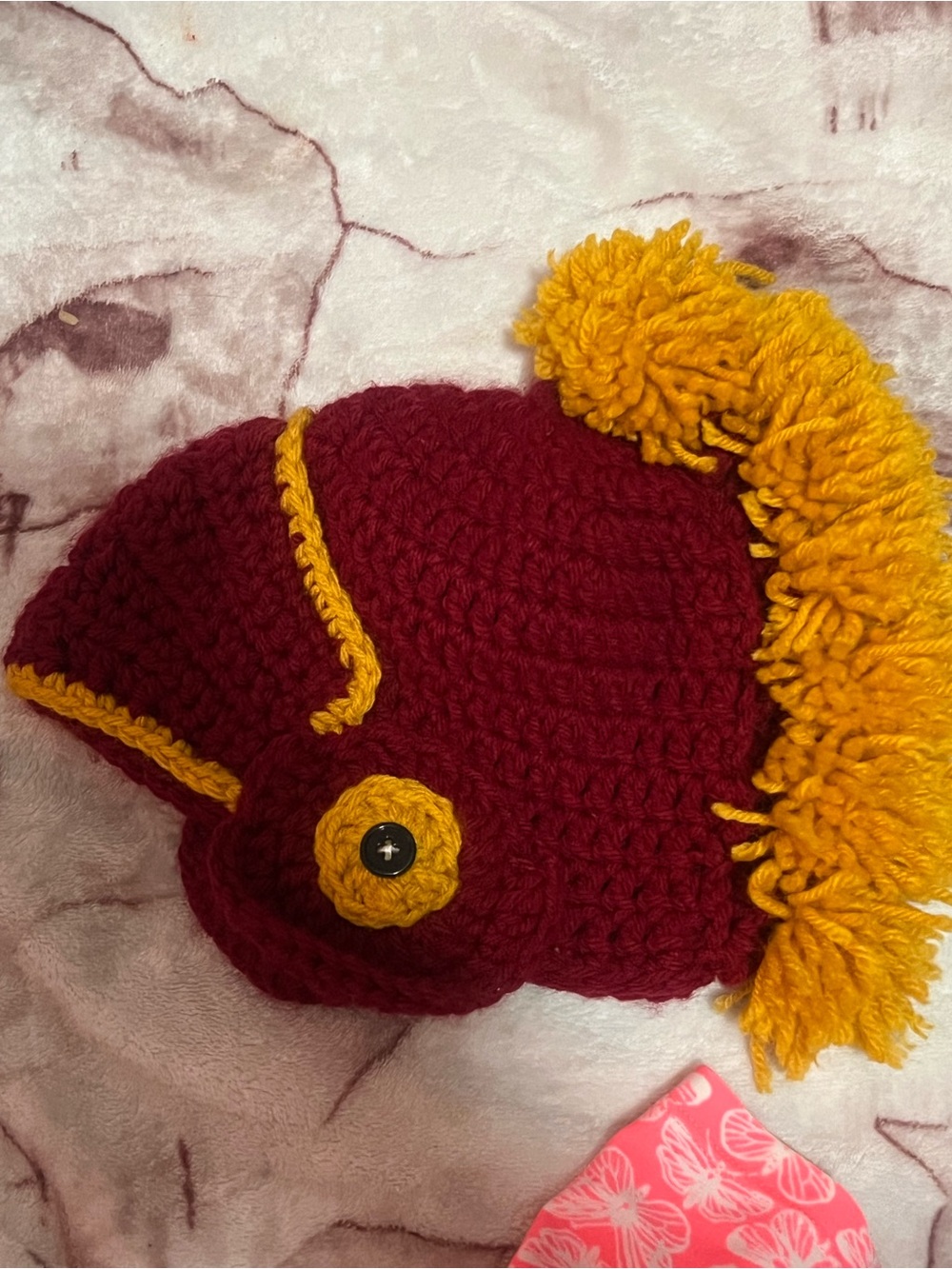 Handmade USC Crochet Helmet Hat